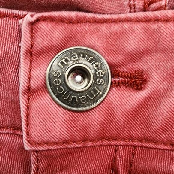 Maurices Jeans Womens 5/6 Faded Red Mid Rise Skinny Leg Ankle Stretch Denim - Picture 2 of 12